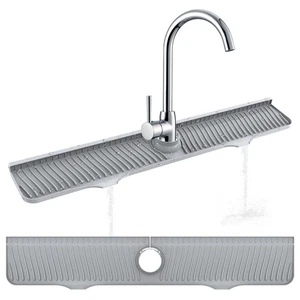 24 Inch Silicone Kitchen Sink Splash Guard Faucet Handle Drip Catcher Tray - Picture 1 of 8