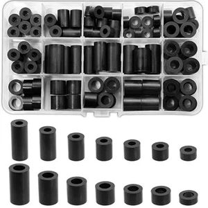 Set 90 x Nylon Distanzscheiben für Schrauben Set sortiert rund Kunststoff Abstandshalter M6 M8 - Bild 1 von 5