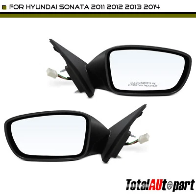 2x Espejo térmico eléctrico negro con plegable manual para Hyundai Sonata 2011-2014 Foto 1 de 4