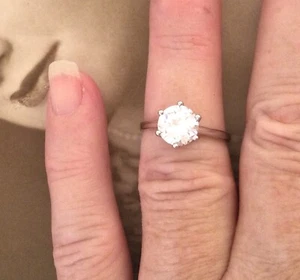 Vintage Jewellery White Gold Diamond Ring Antique Deco Dress Jewelry small size - Picture 1 of 12