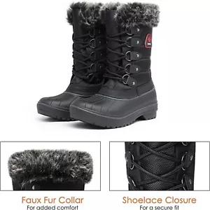 DREAM PAIRS Women's Warm Faux Fur Lined Mid Calf Winter Snow Boots SIZE 5 - Picture 1 of 5