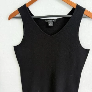 Luciano Dante Black Knit Tank Top Sleeveless Shell Women Med Classic Minimalist - Picture 1 of 6
