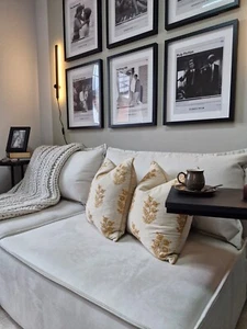 John Lewis Cushion Covers Approx 40x40cm 100 Percent Cotton Embroidered - Picture 1 of 12