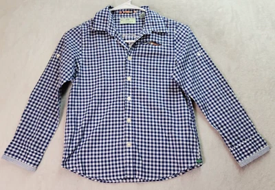 Camisa escocesa encogida juvenil talla 8 azul a cuadros calavera manga larga cuello abotonado Foto 1 de 4