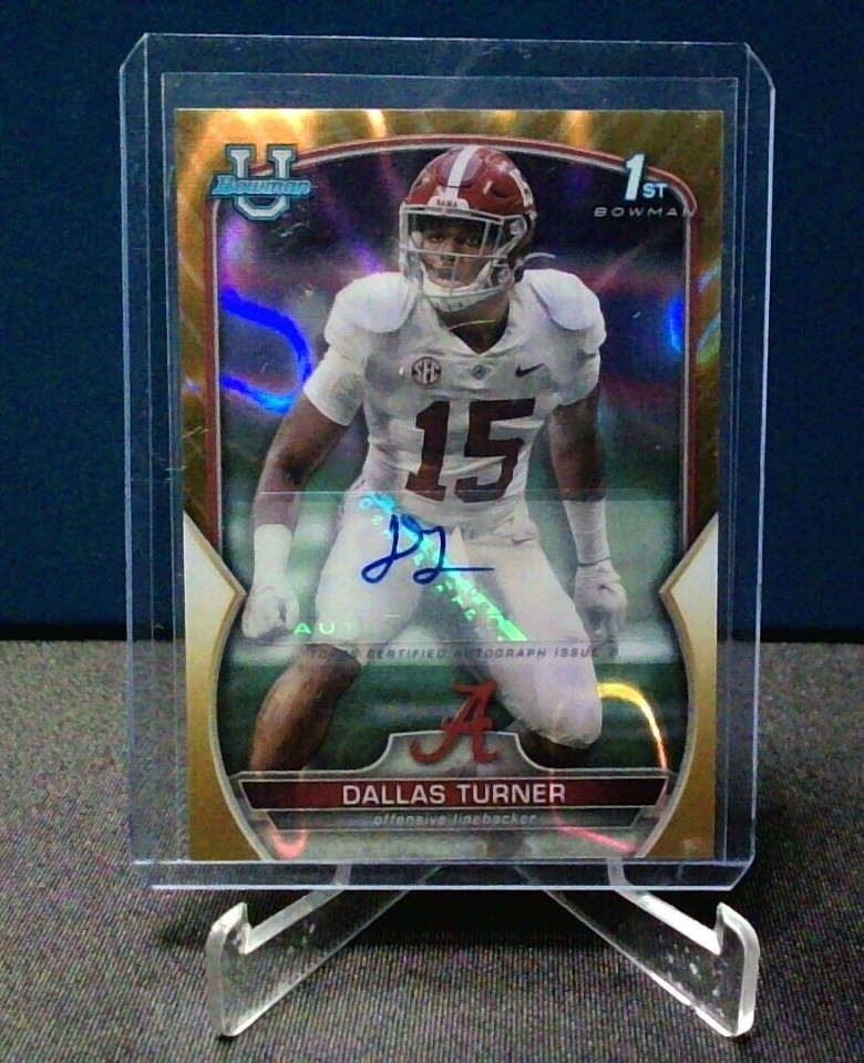 2022 Bowman University Chrome - Dallas Turner #6 Gold Refractor Auto /50 Alabama
