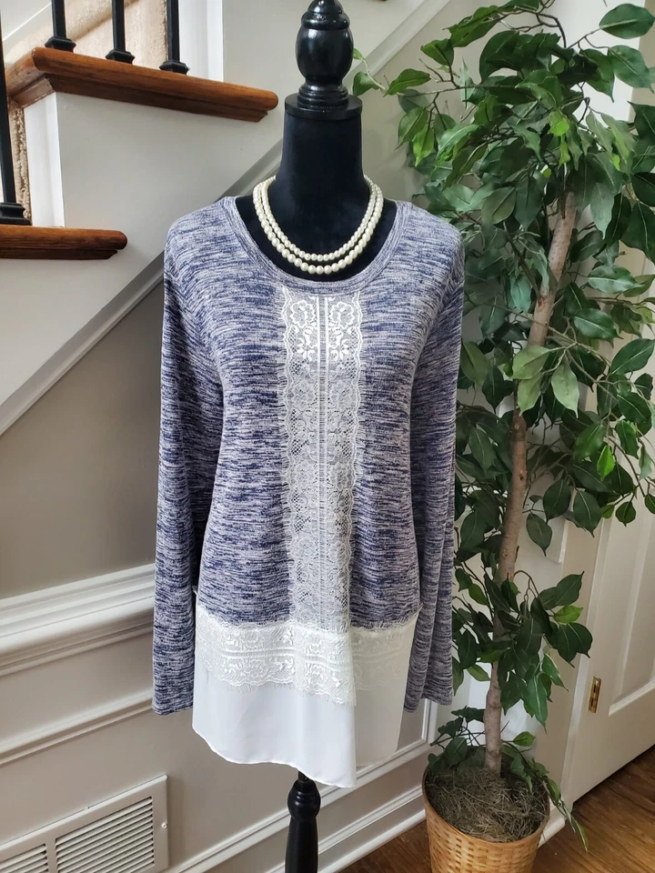 Suéter tejido manga larga cuello redondo rayón Valerie Stevens para mujer talla 3X Foto 1 de 4