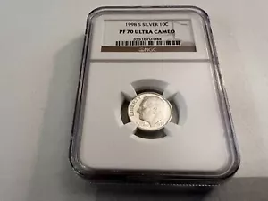 1998-S SILBER ROOSEVELT DIME NGC PF70 ULTRA CAMEO "BROWN LABEL" TOP POP - Bild 1 von 4