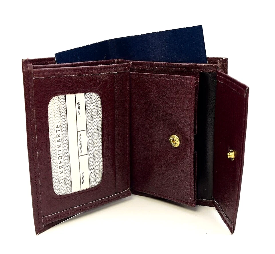 Portemonnaie Geldbörse Bordeaux Rot Dünn  Herren mit Münzfach Karten Geldbeutel - Bild 1 von 4