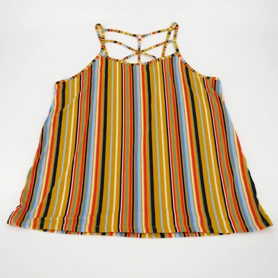 Eye Candy Multicolor Striped Front Strap Design Tank Top Women's Size 2X - Image 1 of 4