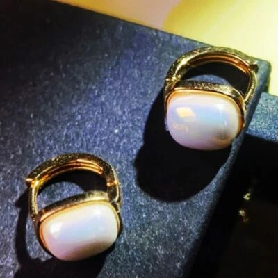 Mode-Accessoires vergoldet Perle Clip-Schmuck Ohrringe Ohrringe für Frauen - Bild 1 von 4