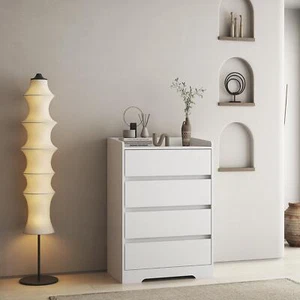 4 Drawer Wood Dresser Storage Chests Clothes Organizer Cabinet Bedroom New - Picture 1 of 8