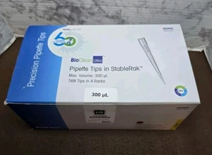Raining BioClean Ultra Precision Pipette Tips 300uL 768 Tip In 4 Racks Open Box - Picture 1 of 3