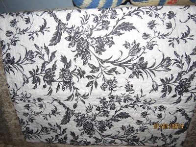 LAURA ASHLEY AMBERLEY INODORO ACOLCHADO BLANCO Y NEGRO (2) FUNDAS ALMOHADA KING 26 X 41 Foto 1 de 4