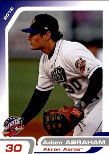 2012 Akron Aeros Grandstand #1 Adam Abraham Grosse Pointe Michigan Baseball Card