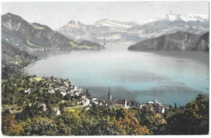 SUISSE Vierwaldstattersee Weggis Alpen CPA colorisée non circulée non daté - Picture 1 of 2