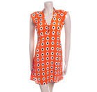 New Summer Dress Orange Spot Ladies Size 8 Floaty Bold Print by Carbon Tea Dress