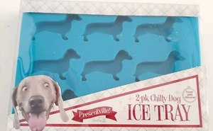 chilly dog ice cube tray silicone dog blue dachshund dog lover gift fun 2 packs - Picture 1 of 12