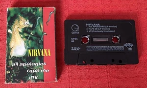 NIRVANA - RARE 3 TRACK CASSETTE TAPE - ALL APOLOGIES/RAPE ME/MV - Picture 1 of 6