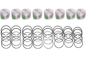 8 COATED Pistons with Rings 1959-1965 Pontiac 389 V8 59 60 61 62 63 64 65