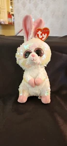TY Beanie Boos - Stuffed Plush Bonnie Rabbit Bunny Sequins - 9" - Picture 1 of 4