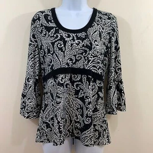 Rafaella Women's Bell Sleeve Scoop Neck Shirt Size L - Picture 1 of 9