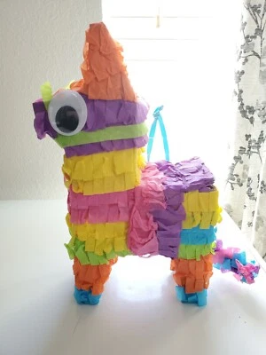 Fillable Miniature Pinata Donkey Rainbow Mexican Party Decoration 6" x 11"    - Image 1 of 4