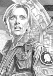 ORIGINAL ACEO sketch card STARGATE SG1 Amanda Tapping SAMANTHA CARTER - Picture 1 of 1