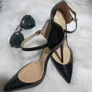 Damenschuhe Knöchelriemen hohe Absätze spitz zulaufend Lackleder elegante Schuhe Party - Bild 1 von 11