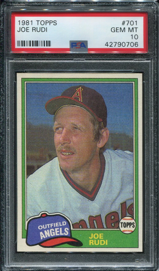 PSA 10 GEMAS COMO NUEVAS 1981 TOPPS JOE RUDI #701 ANGELS 90706 B209R4 Foto 1 de 1