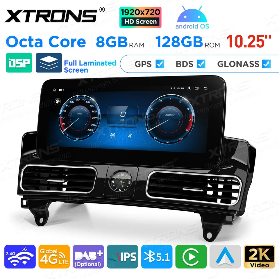 AUTORADIO GPS Mercedes ML GL Android 13 XTRONS QAM1245M12ML45 10 25" NTG 4.5/4.7