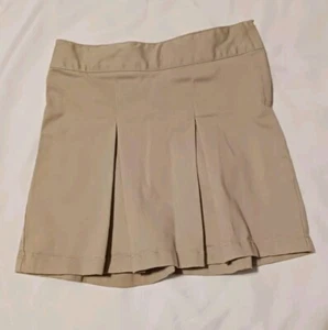 Cat & Jack School Uniforms Skort Girls 5 Zip Pleated Adjustable Tan (#1851) - Picture 1 of 3