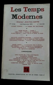 LES TEMPS MODERNES N°349-350 1975 JEAN PAUL SARTRE FRANCE/PHILOSOPHIE 100 - Imagen 1 de 4