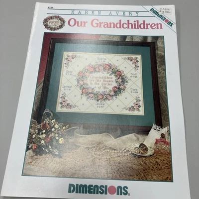 Dimensions Cross Stitch Pattern Leaflet Karen Avery OUR GRANDCHILDREN Free Ship! - Image 1 of 4