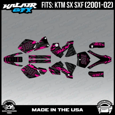 Kit Gráficos para KTM SX SXF 125 250 380 520 525 (2001-2002) Twitch-Naranja Foto 1 de 4