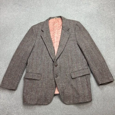 Harris Tweed Jacket Adult 44R Brown Country Hunting Outdoors Weave Blazer Mens - Image 1 of 4