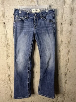 Pantalones de mezclilla Ariat REAL para mujer talla 29S azul tiro medio pierna recta | bordados Foto 1 de 4