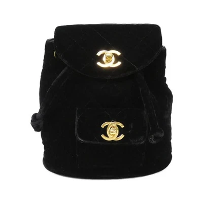 Mochila Chanel Velour Mujer Negra Talla Única Foto 1 de 4