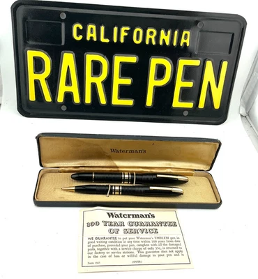 Lápiz Estilográfico Vintage WATERMAN 100 AÑOS NEGRO Juego 1er Año COMO NUEVO 14K M Nuevo en Caja Foto 1 de 4