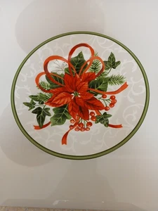 Set 4 piatti da insalata/dessert Poinsettia 8 1/2" feste natalizie 222 quinti - Foto 1 di 9