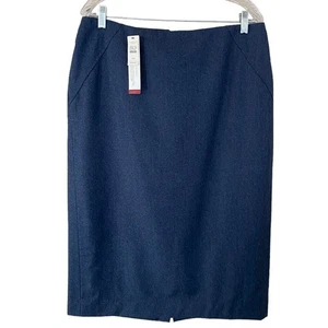 Talbots Neu mit Etikett italienischer Flanell staubblau klassischer Bleistiftrock Größe 12W - Bild 1 von 6