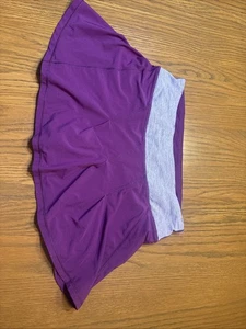 Lululemon Damen lila Run Take Flight gefütterter Skort Größe 4 Stretch Fitnessstudio Yoga Laufen - Bild 1 von 3