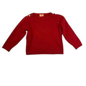 R M Williams Crop Jumper Women's AU16 Deep Red 100% Wool Gold Shoulder Accents - Picture 1 of 9