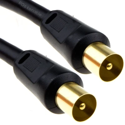 RG6 Coaxial TV Aerial Cable RF Fly Lead Digital Male to Male .5m/1m/2m/3m/5m/10m - Image 1 of 4