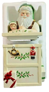 Tarro de galletas de Navidad vintage Lenox para las vacaciones banco de trabajo de Papá Noel - Imagen 1 de 8