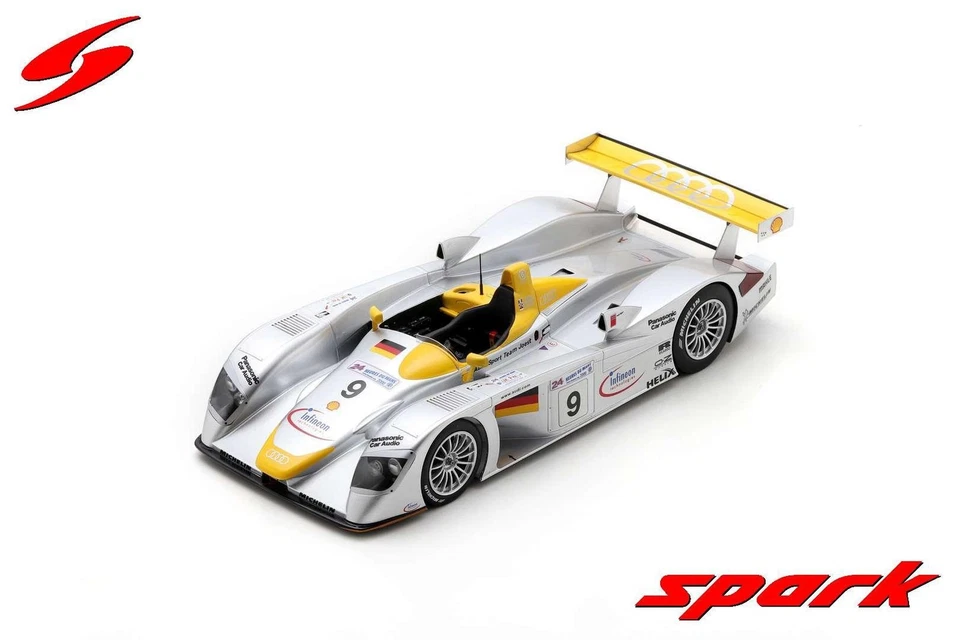 1:18 SPARK Audi R8 #9 Le Mans 2000 Aiello Mcnish Ortelli With Showcase 18S838 Mo - Image 1 of 2