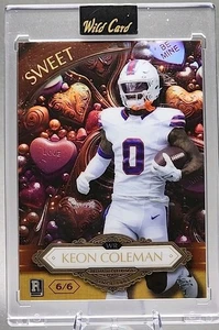 Keon Coleman 6/6 2024 Wild Card Dulce Novato RC Lámina Púrpura Buffalo Bills SSP - Imagen 1 de 2