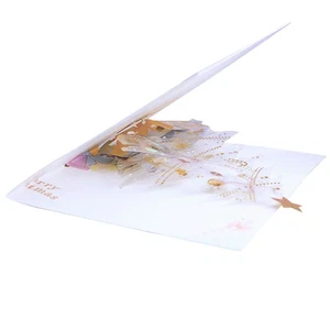3 D Christmas Tree Blessing Card Single Holiday Seasons Greetings Cards - Picture 1 of 12