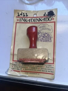 Neu Vintage Inkadinkado Stempel Frohe Weihnachten Neu - Bild 1 von 2