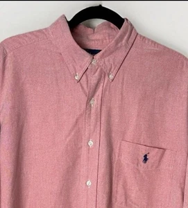 Polo Ralph Lauren Camisa Abotonada Para Hombres XL Rosa Algodón “Camisa Grande” Oxford Pony - Imagen 1 de 6
