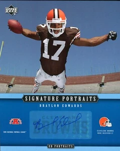 2005 UD Signature Portraits 8x10 #SP58 Braylon Edwards Cleveland Browns TRB 1131 - Picture 1 of 2